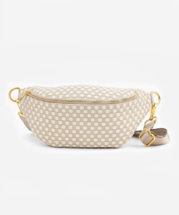The Fawny Pack - Woven Beige/White