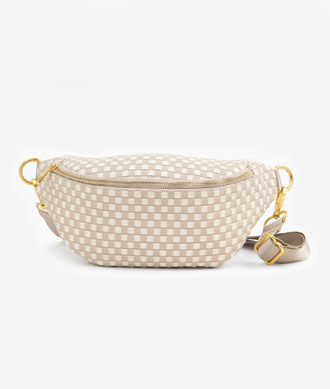 The Fawny Pack - Woven Beige/White