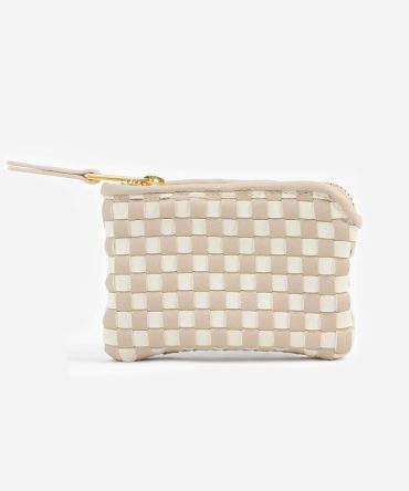 The Woven Wallet - Beige/White