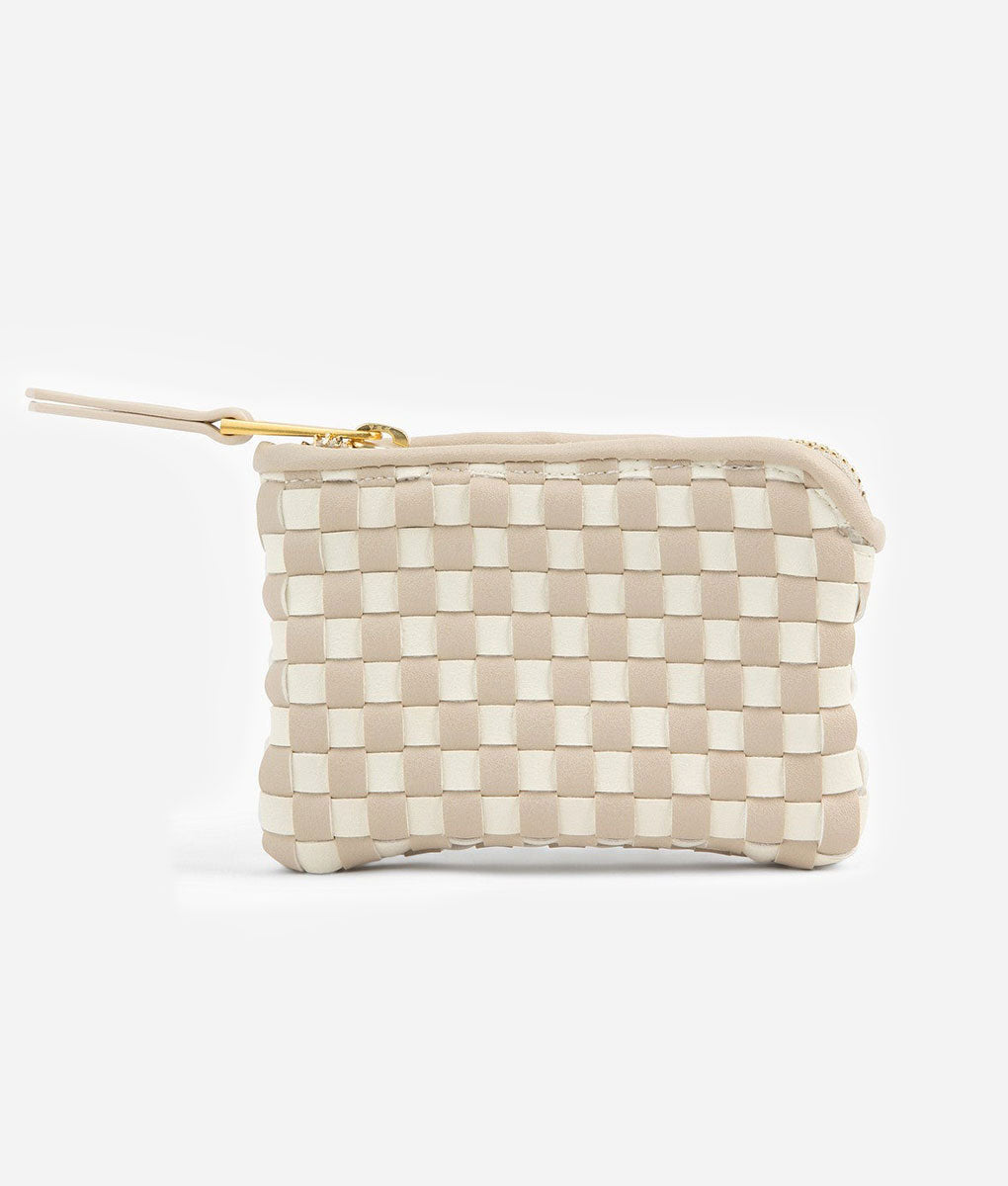 The Woven Wallet – Beige/White
