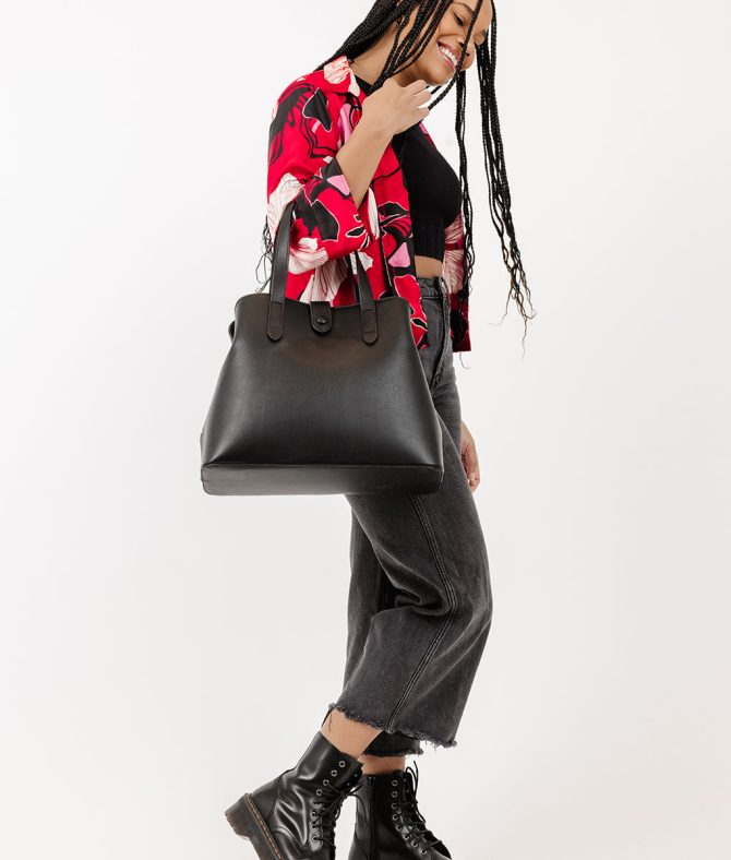 The Satchel Bag - Black - Image 6