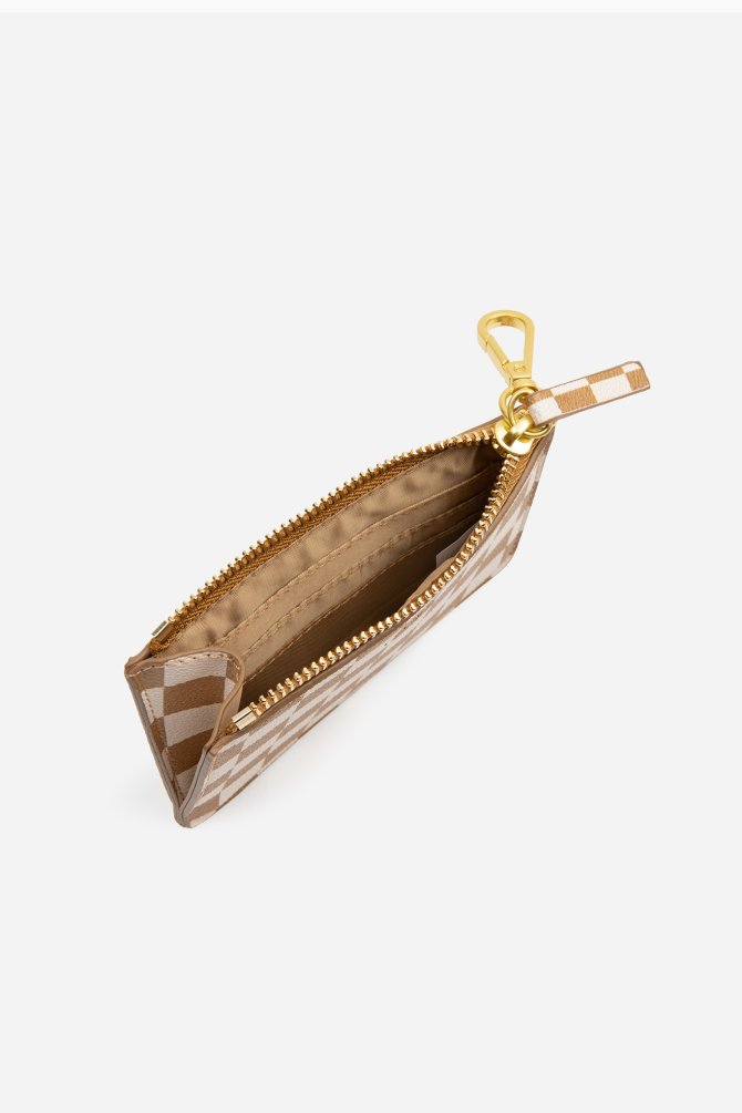 The Wallet Pouch - Tan/White Check - Image 3