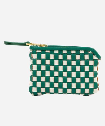The Woven Wallet - Green/White
