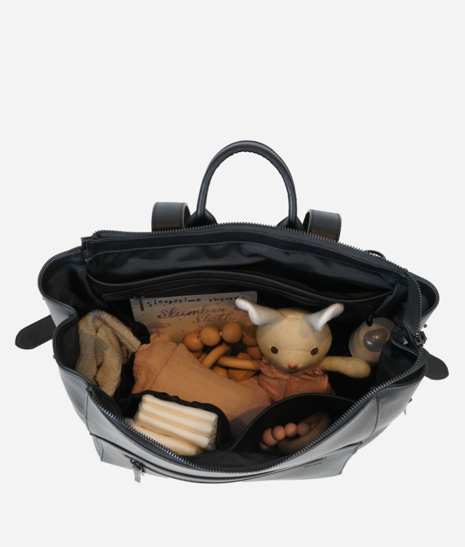 The Square Diaper Bag Bundle - Black / Black - Image 6