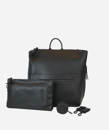 The Square Diaper Bag Bundle - Black / Black