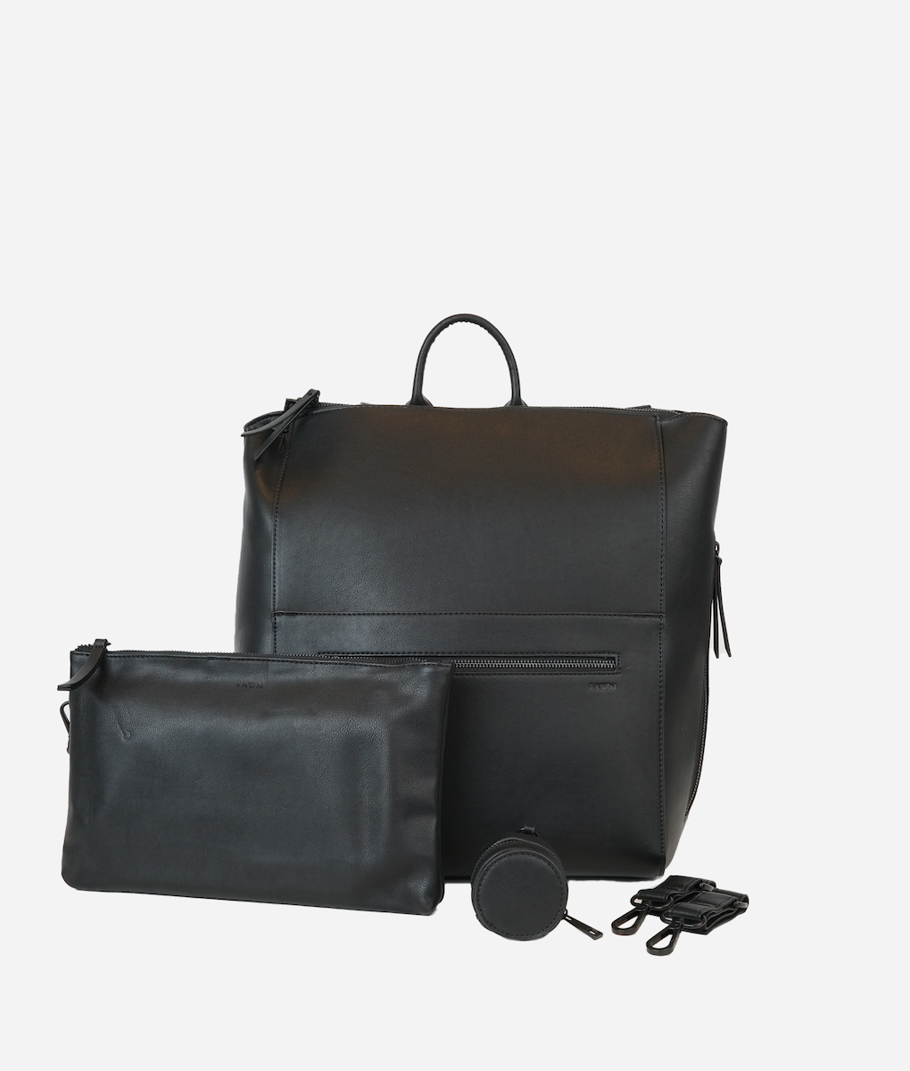 The Square Diaper Bag Bundle – Black / Black