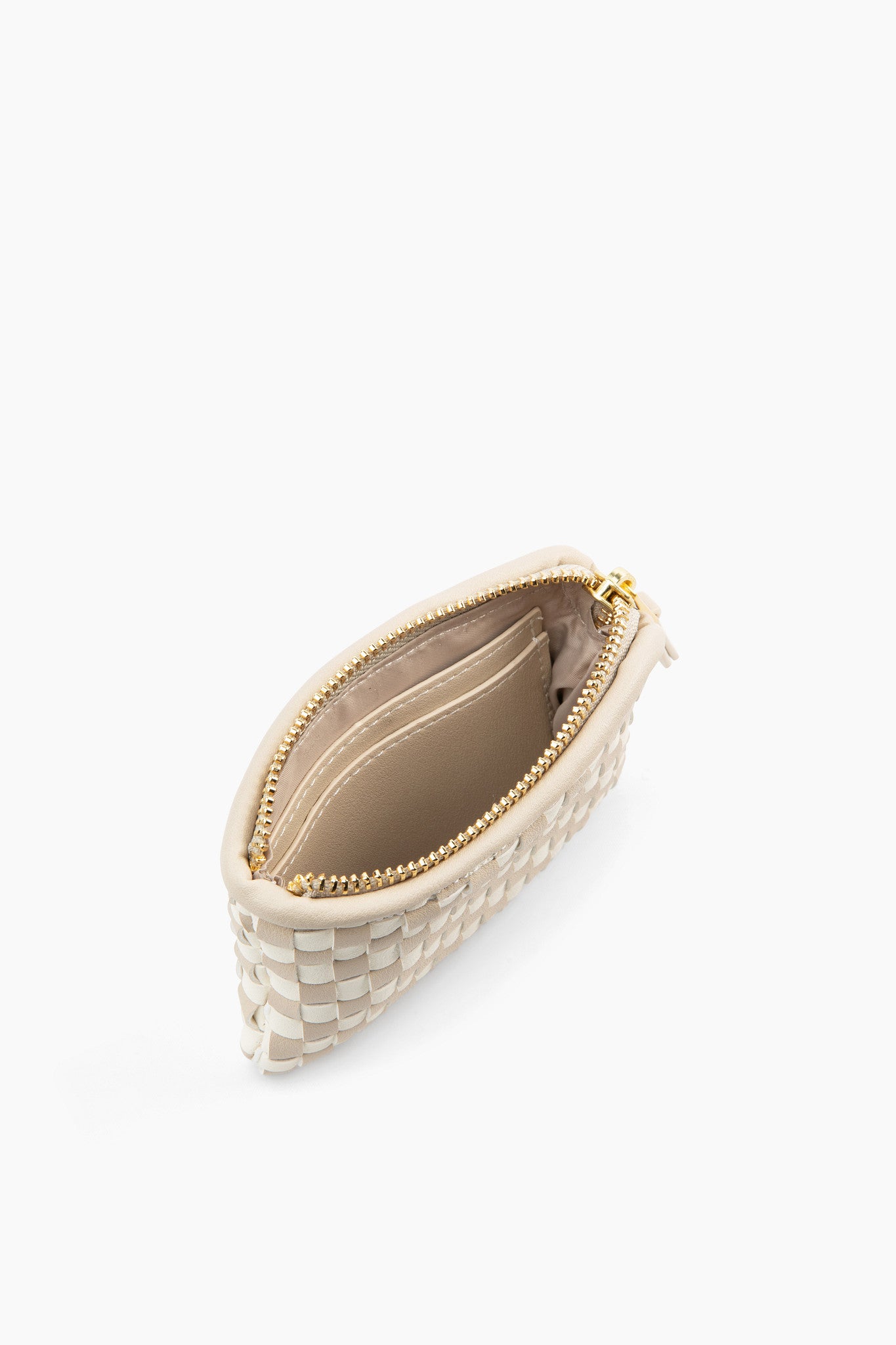 The Woven Wallet – Beige/White